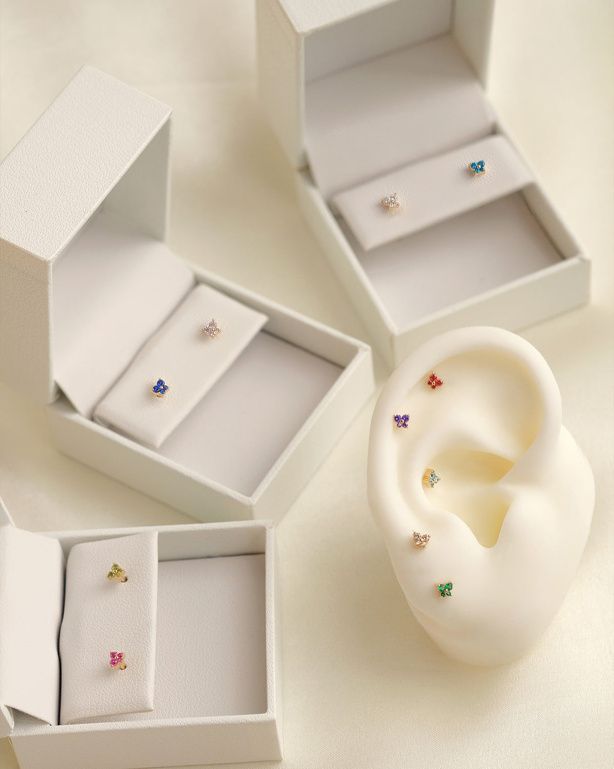 14K Solid Gold Cho Butterfly Single Stud | S-kin Studio Jewelry | Ethical Piercing Earrings