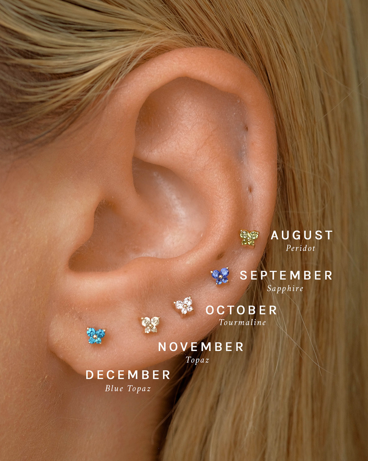 14K Solid Gold Cho Butterfly Single Stud | S-kin Studio Jewelry | Ethical Piercing Earrings