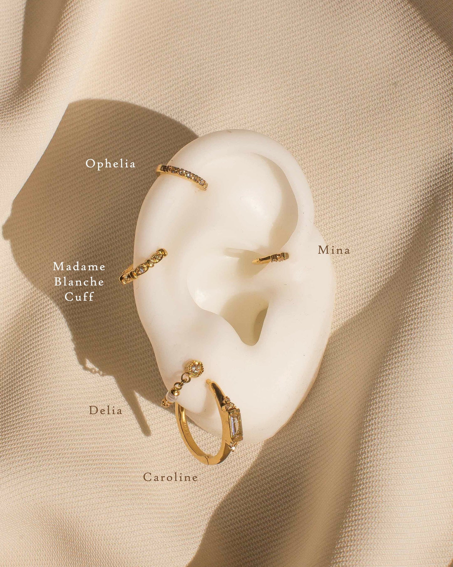 18K Gold Fill Mina Trio Gemstone Hoop | S-kin Studio Jewelry | Ethical Piercing Earrings