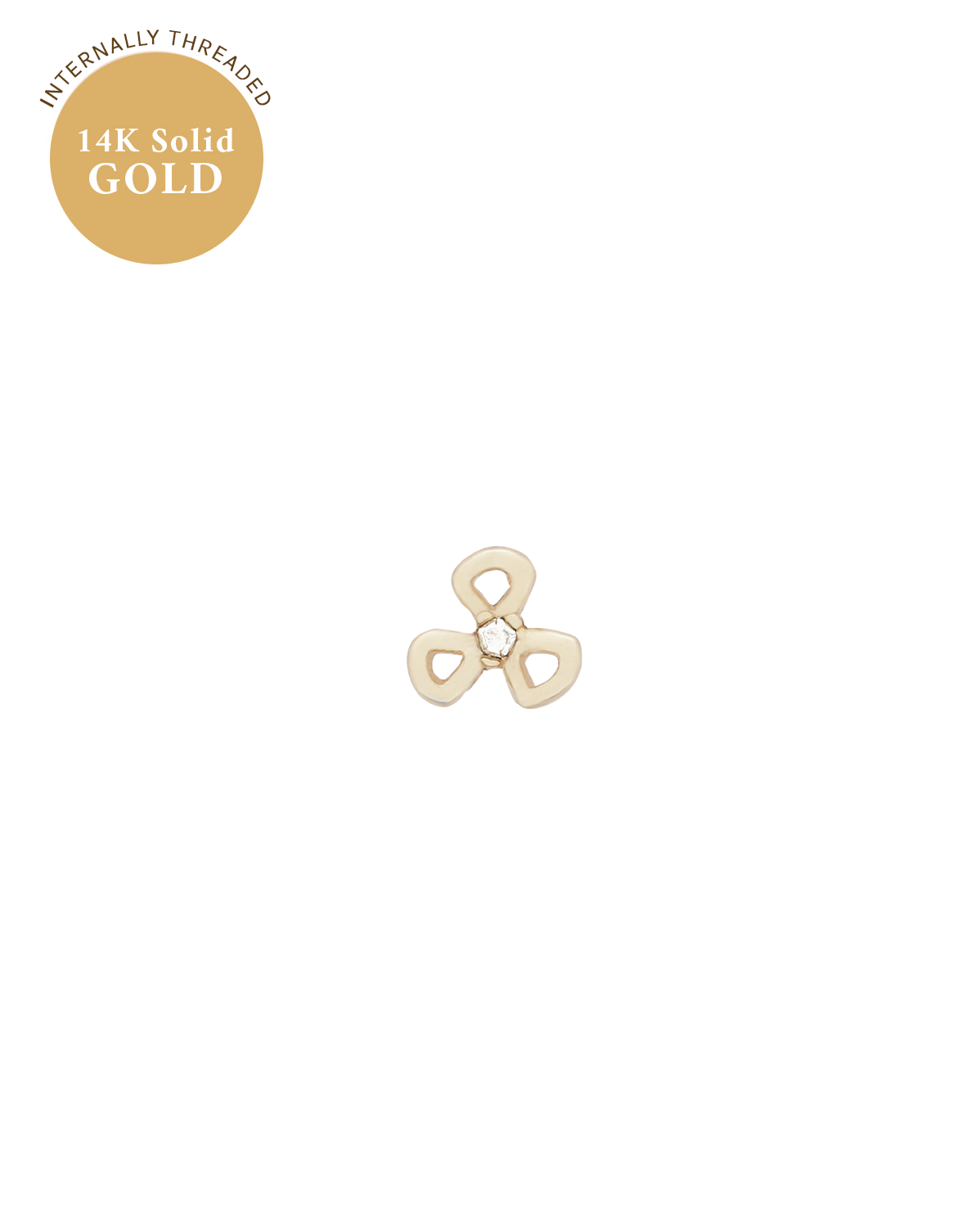 14K Solid Gold Chihiro Flower Stud