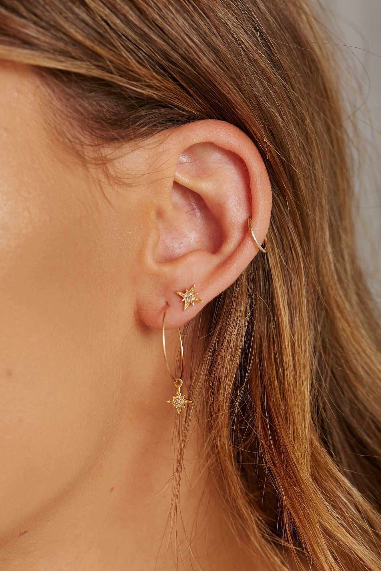 St'X Starburst Wire Hoops - S-kin Studio Jewelry | Minimal Jewellery That Lasts.
