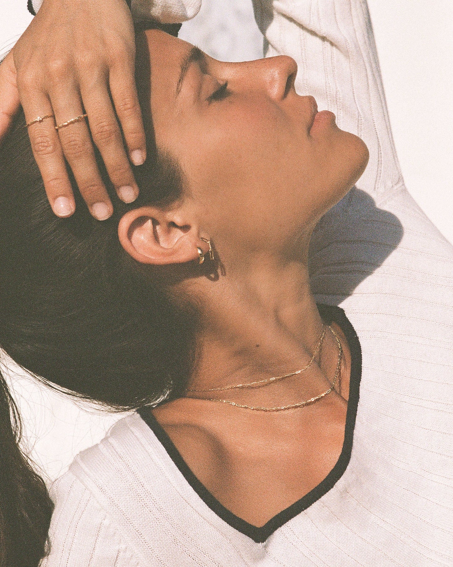 14K Solid Gold Baby Paperclip Chain Necklace