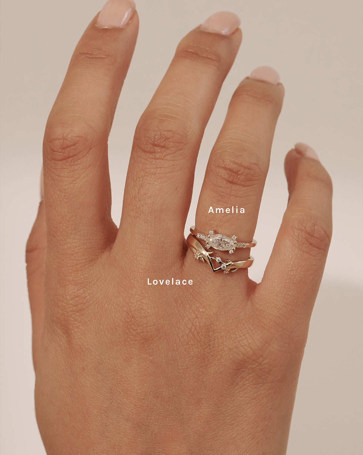 Solid Gold Amelia Marquise Ring