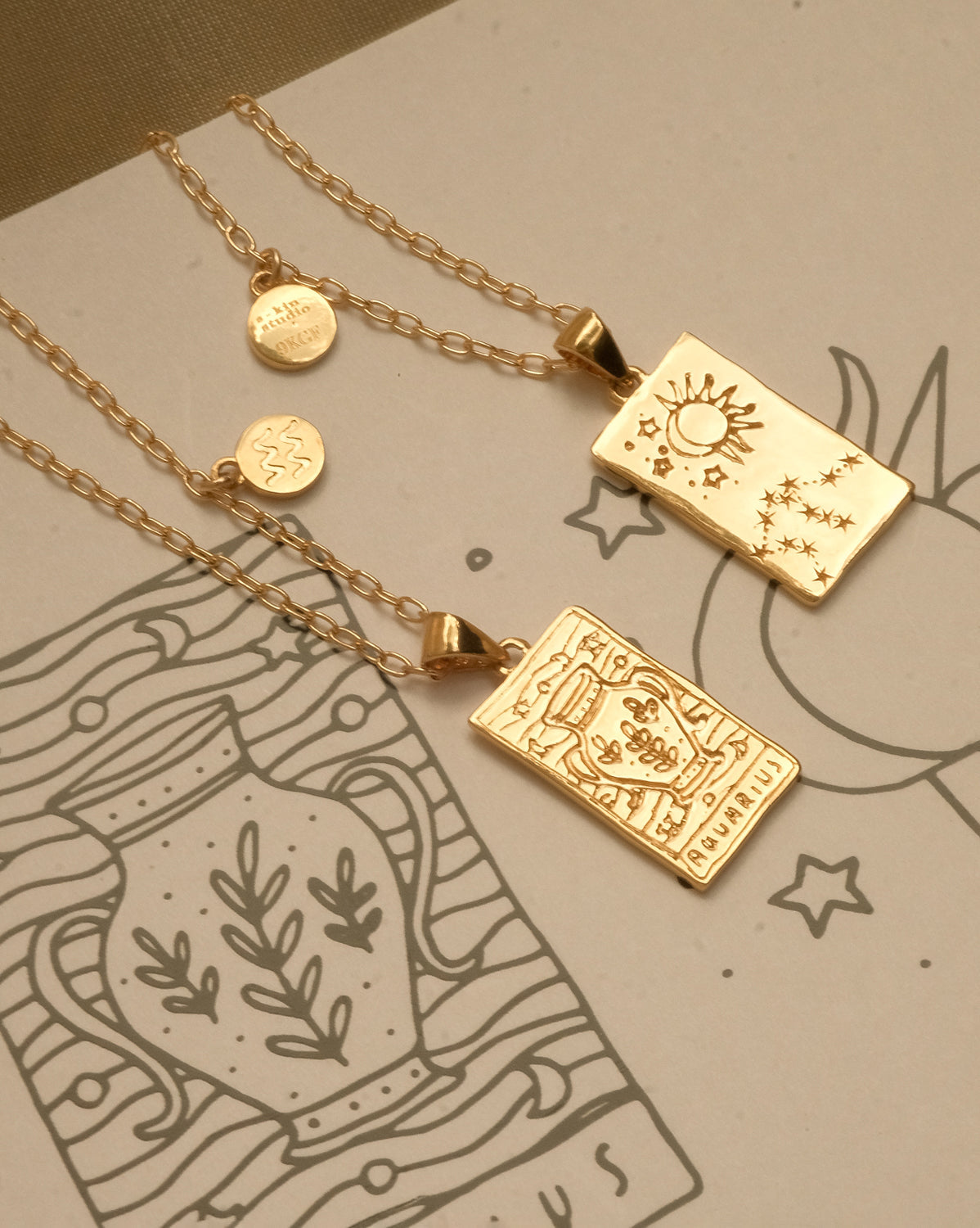 Aquarius Zodiac Necklace - S-kin Studio Jewelry | Minimal Jewellery That Lasts.