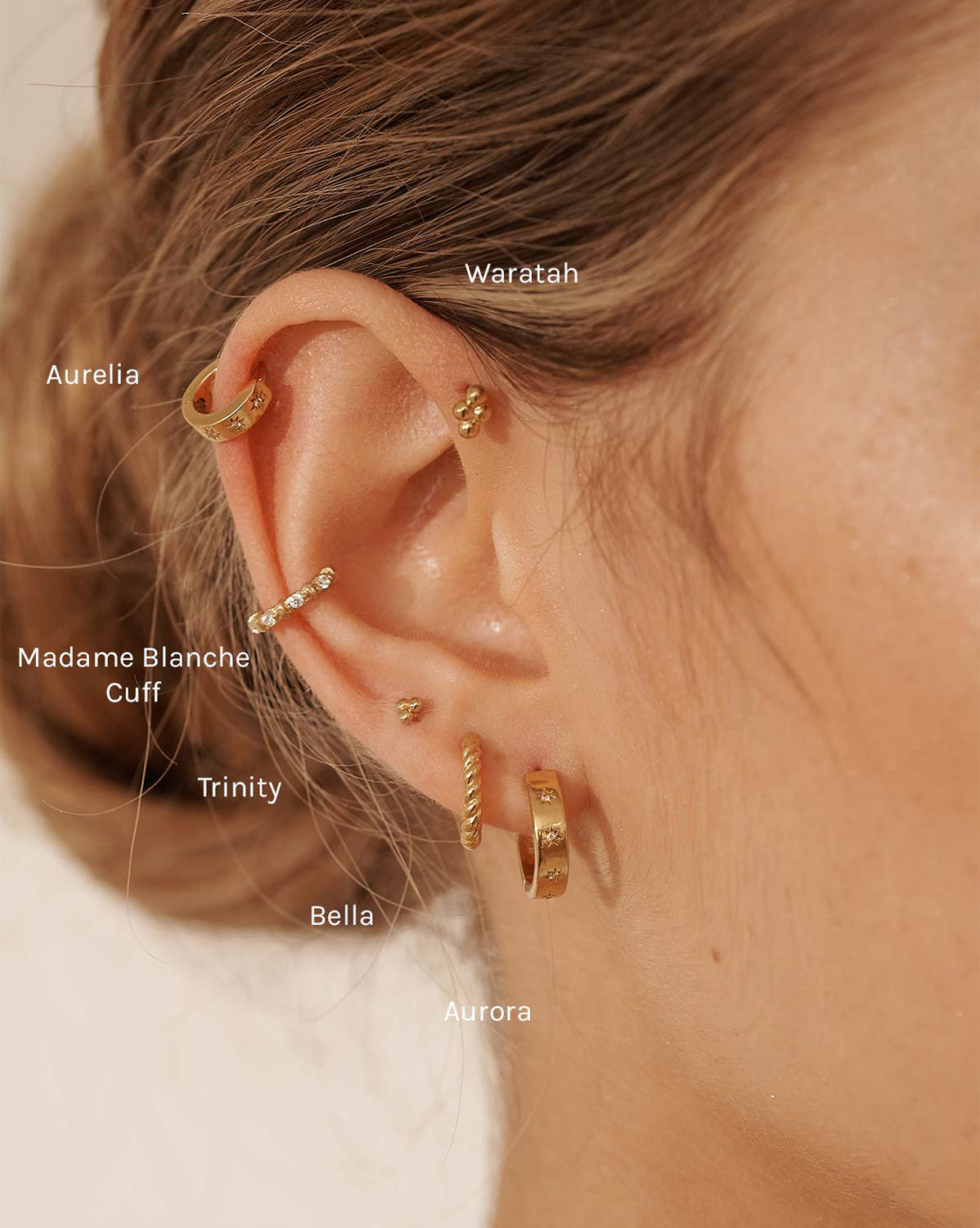 Solid Gold Aurora Bold Gemstone Hoops