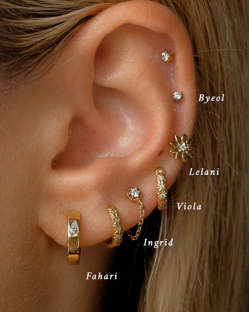 Byeol Solid Gold Diamond Stud | 9K Solid Gold Earrings | S-kin Studio Jewelry | Ethical Jewelry That Lasts