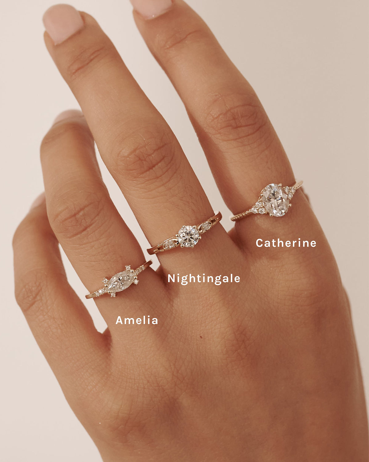 White Gold Catherine Oval Ring