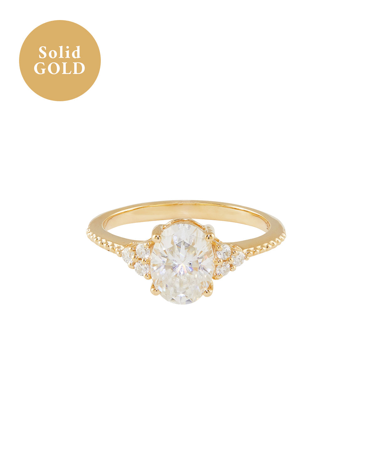 Solid Gold Catherine Oval Ring