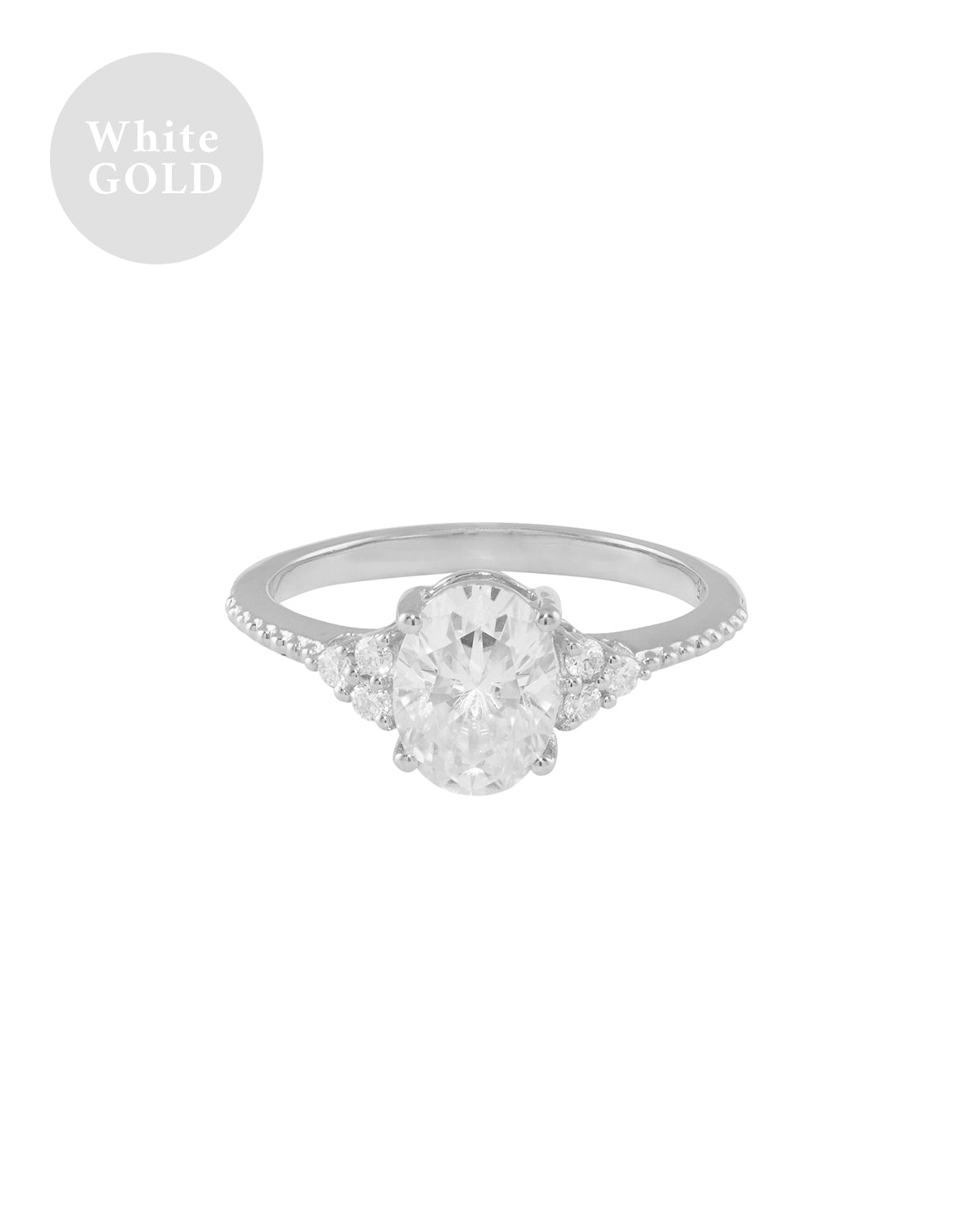 White Gold Catherine Oval Ring