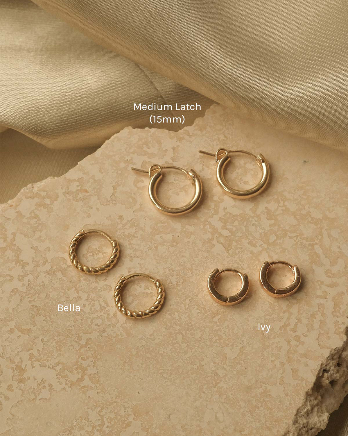 Gold Ivy Huggie Hoops - S-kin Studio Jewelry | Minimal Jewellery That Lasts.