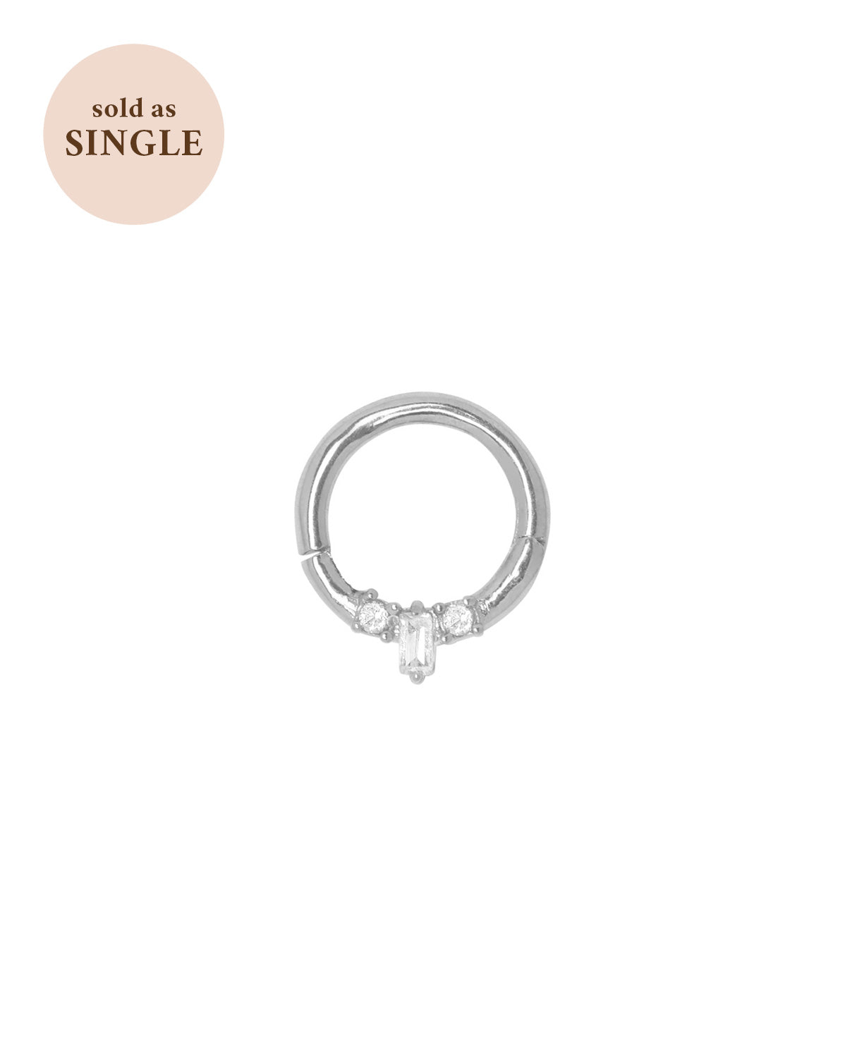 Sterling Silver Mina Trio Gemstone Hoop | S-kin Studio Jewelry | Ethical Piercing Earrings