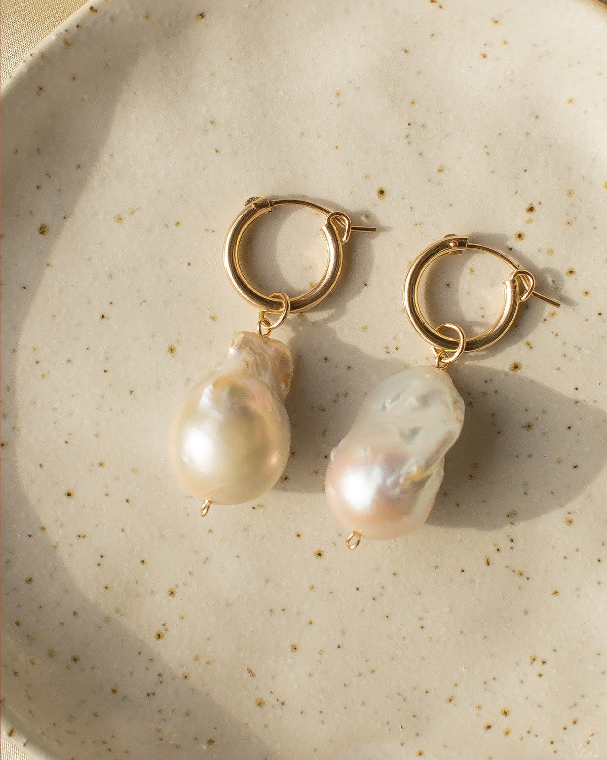 Aphrodite Baroque Pearl Earrings (Single Pearl) - S-kin Studio Jewelry | Minimal Jewellery That Lasts.