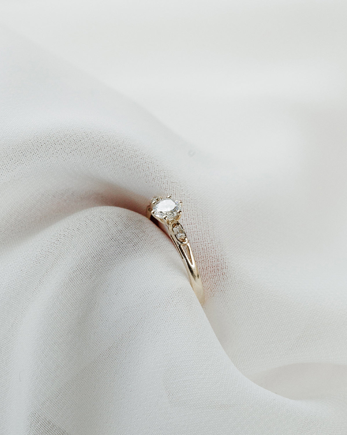 Solid Gold Nightingale Solitaire Ring