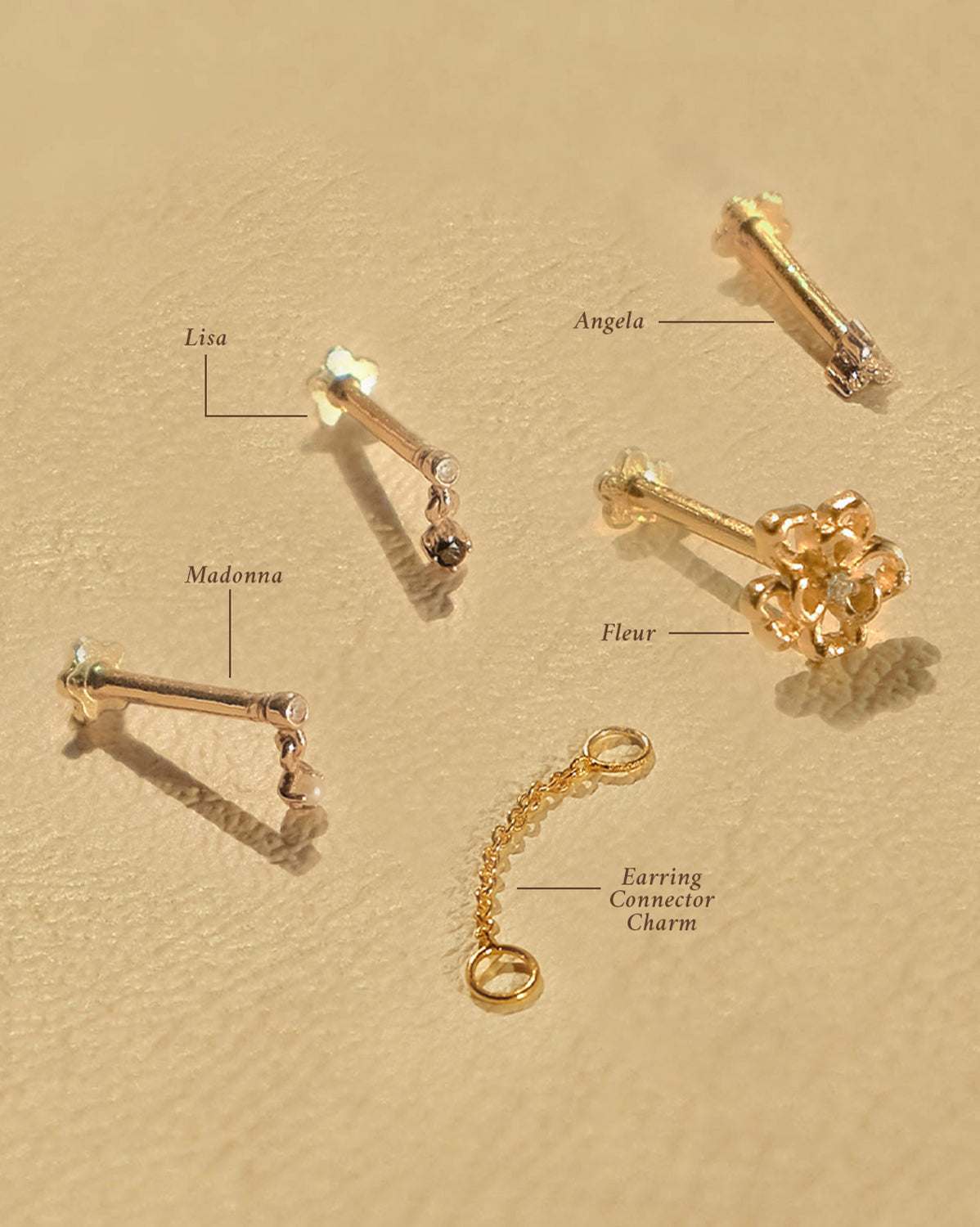 14K Solid Gold Lisa Tiny Onyx Stud