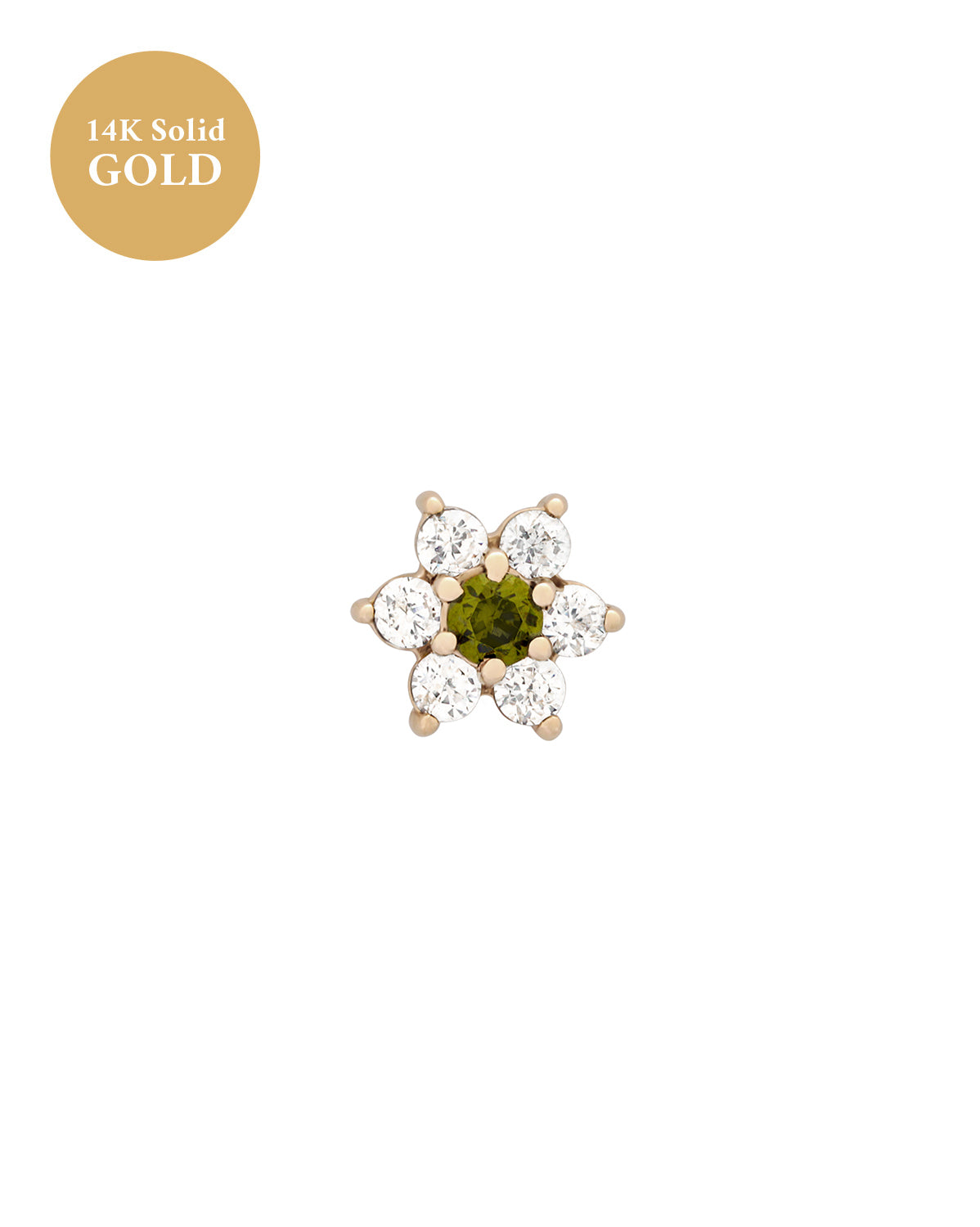 14K Solid Gold Ren Lotus Single Stud