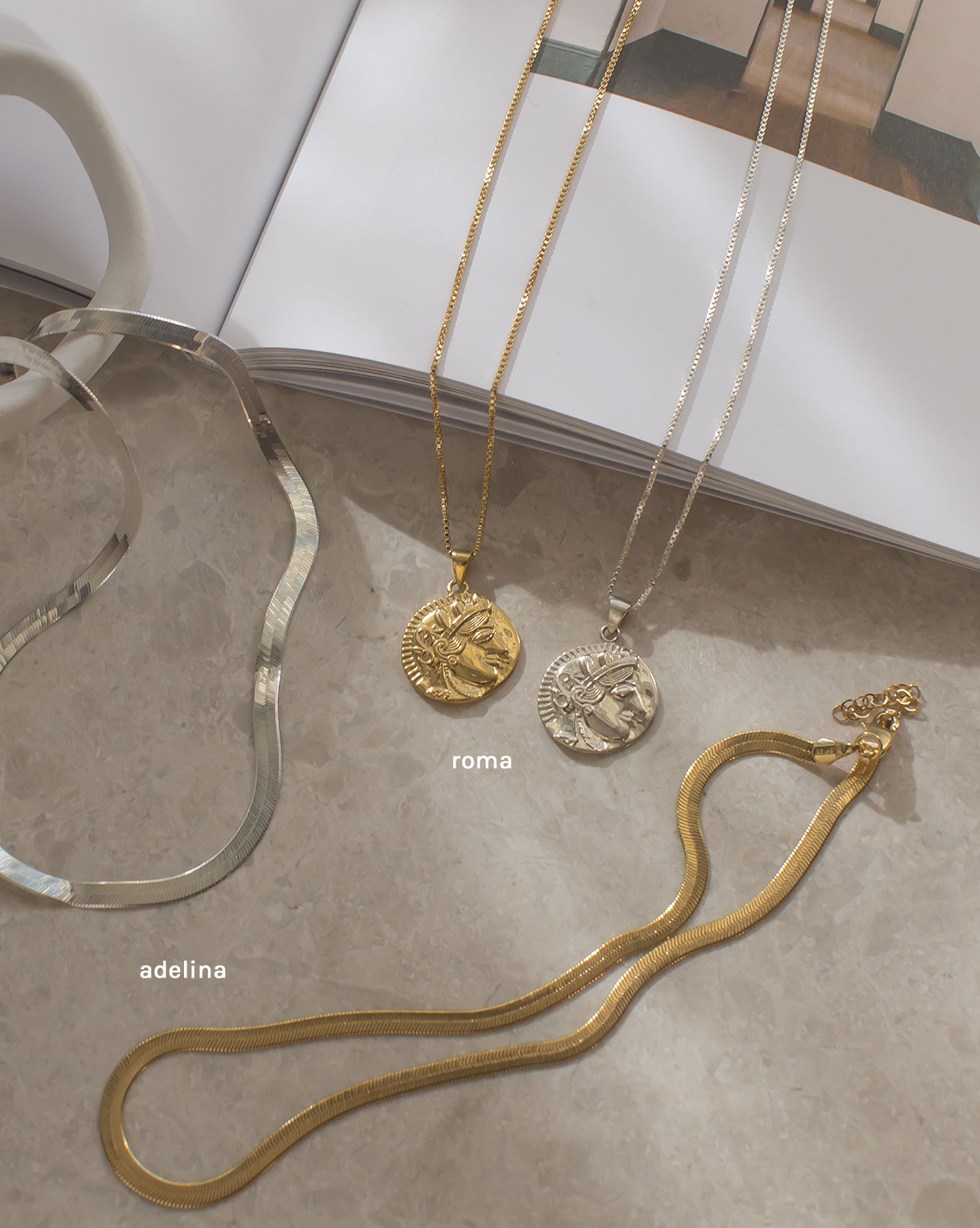 Adelina Flat Choker Necklace - S-kin Studio Jewelry | Minimal Jewellery That Lasts.