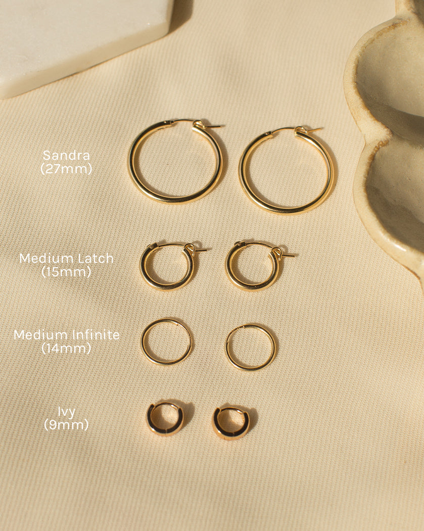 Mix & Match Medium Latch Hoops (15mm)