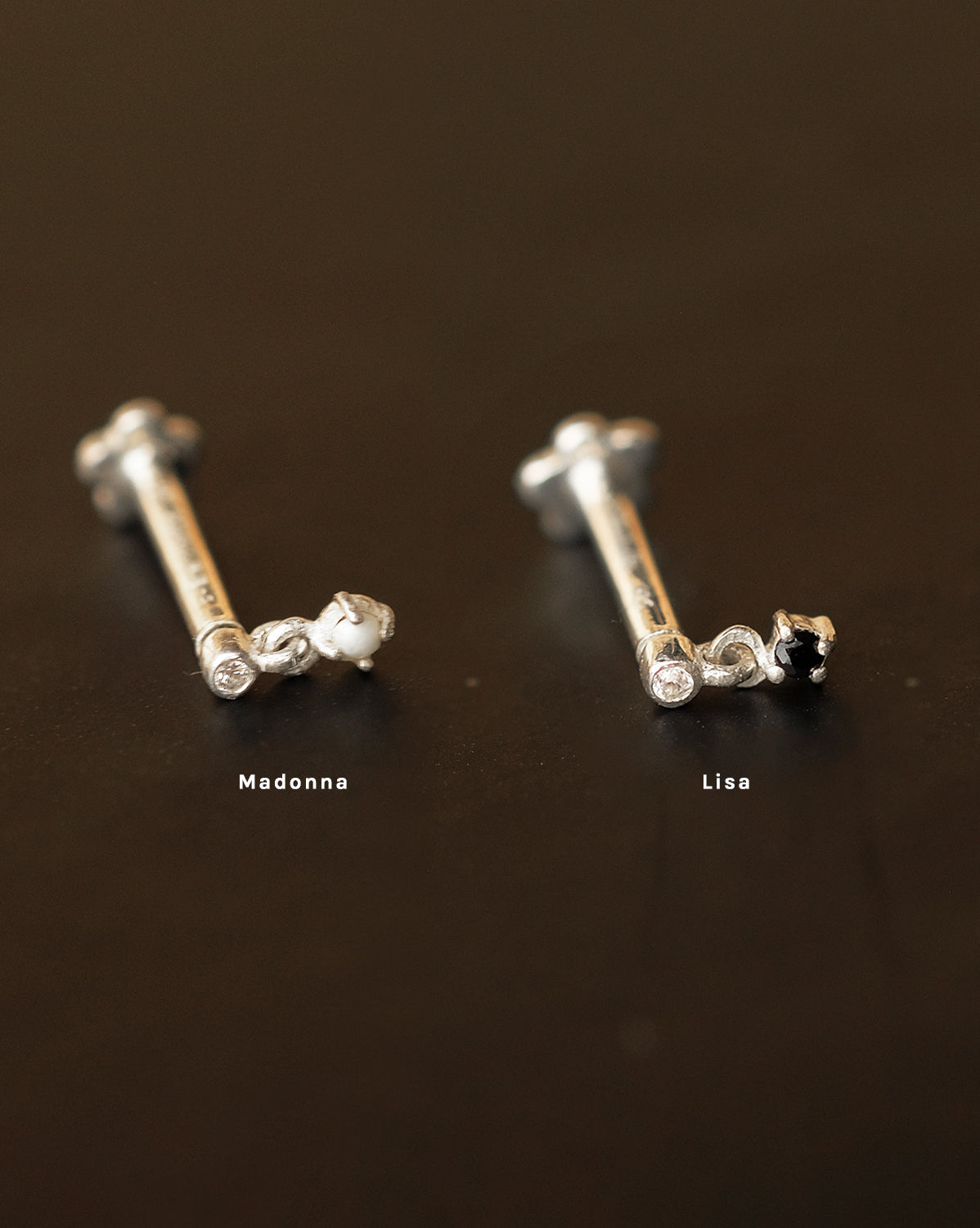 Lisa Tiny Onyx Stud - Sterling Silver