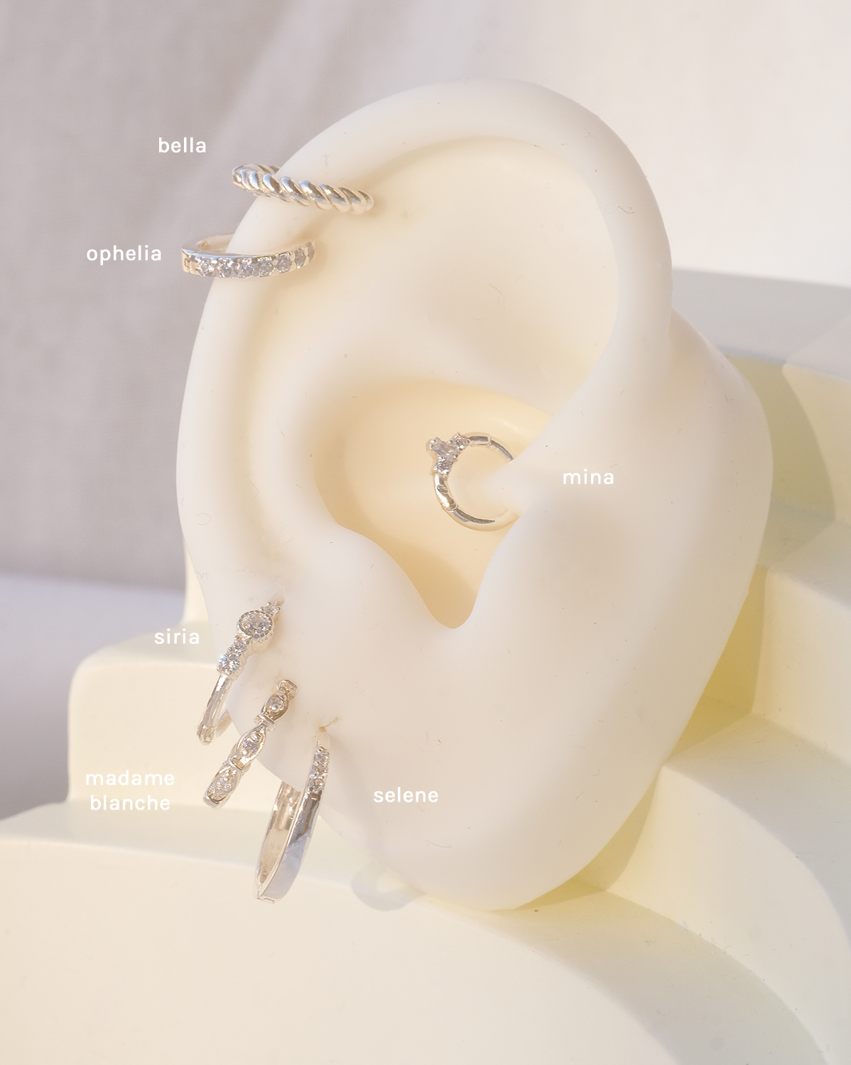 Sterling Silver Ophelia Pave Huggie Hoop | S-kin Studio Jewelry | Ethical Piercing Earrings