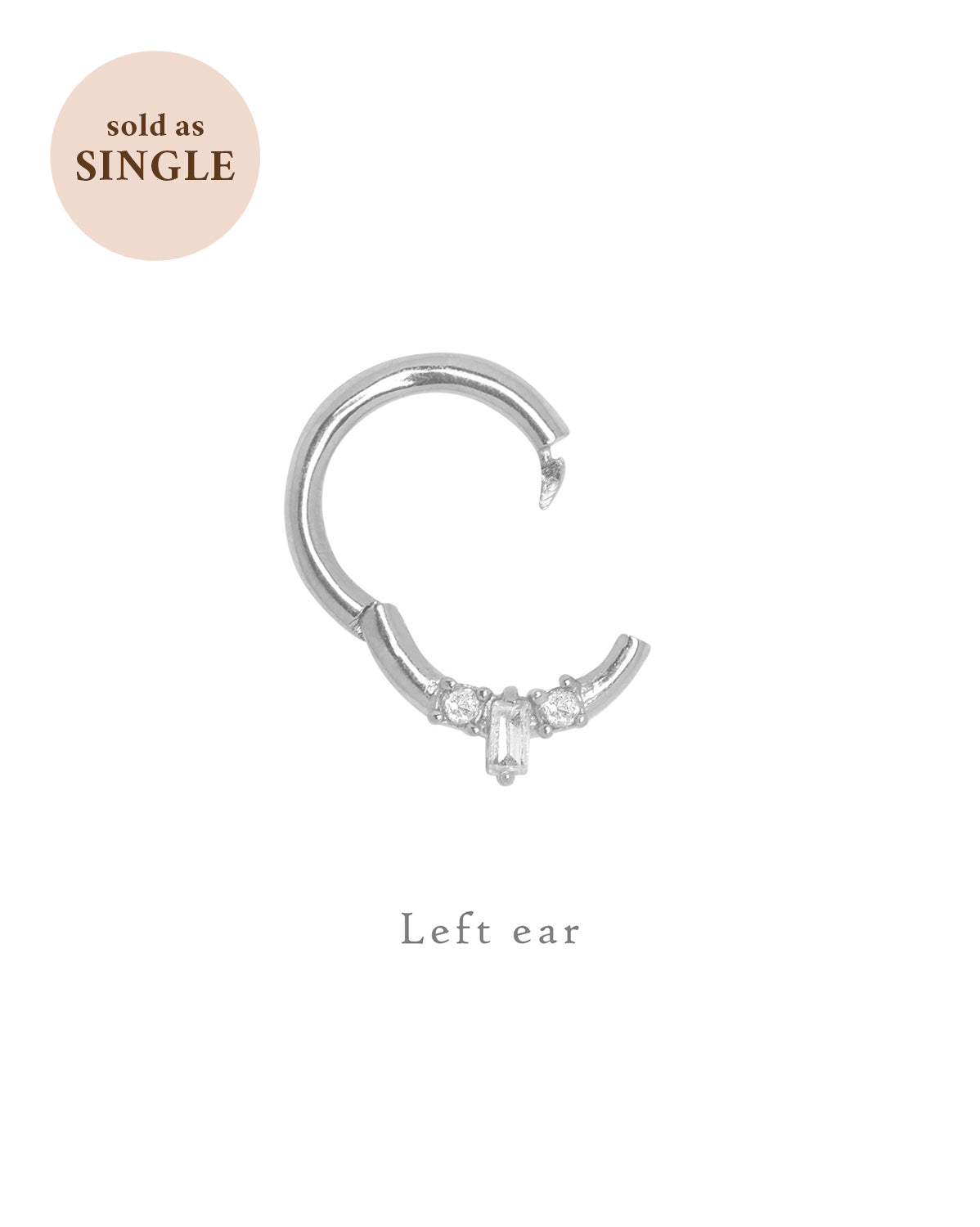 Sterling Silver Mina Trio Gemstone Hoop | S-kin Studio Jewelry | Ethical Piercing Earrings