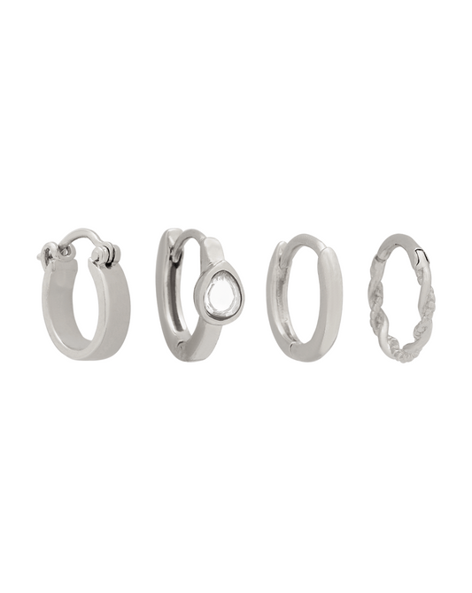 Basic Hoops Set - Sterling Silver