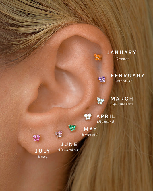 14K Solid Gold Cho Butterfly Single Stud | S-kin Studio Jewelry | Ethical Piercing Earrings