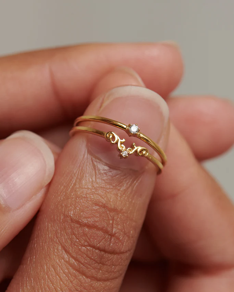 Alice Solid Gold Wishbone Ring | 9K Solid Gold Rings | S-kin Studio Jewelry | Ethical Jewelry That Lasts