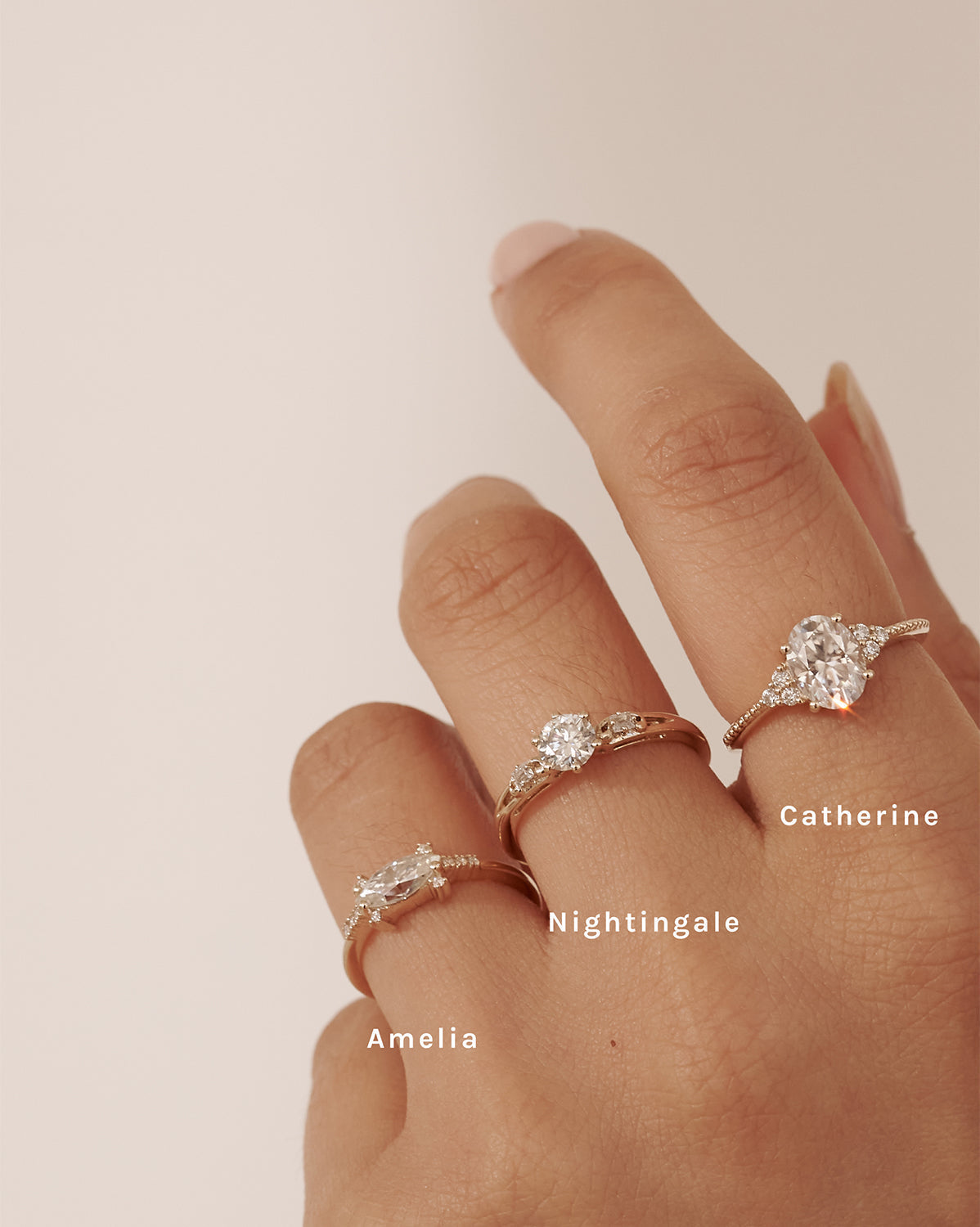 White Gold Catherine Oval Ring