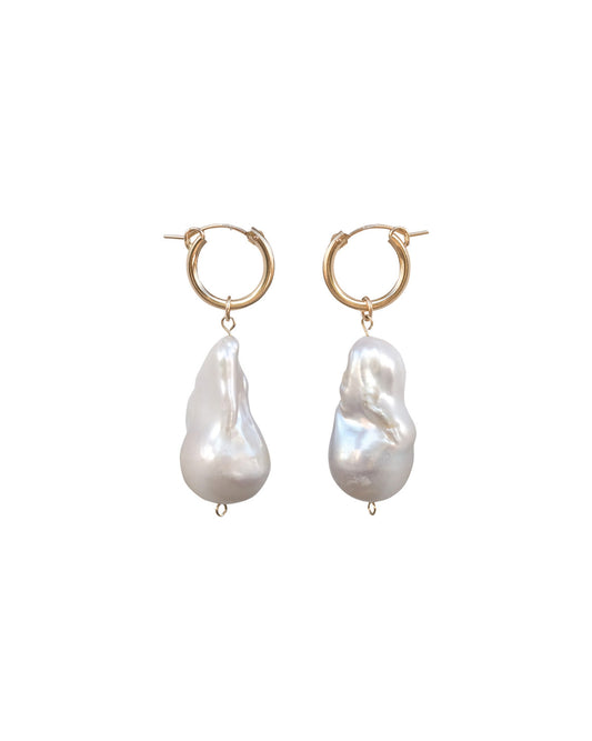 Aphrodite Baroque Pearl Earrings (Single Pearl) - S-kin Studio Jewelry | Minimal Jewellery That Lasts.
