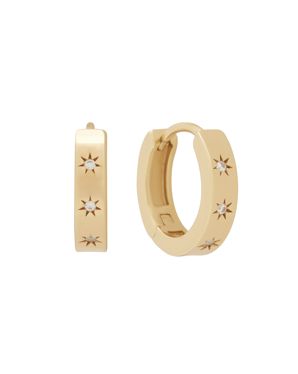 Solid Gold Aurora Bold Gemstone Hoops