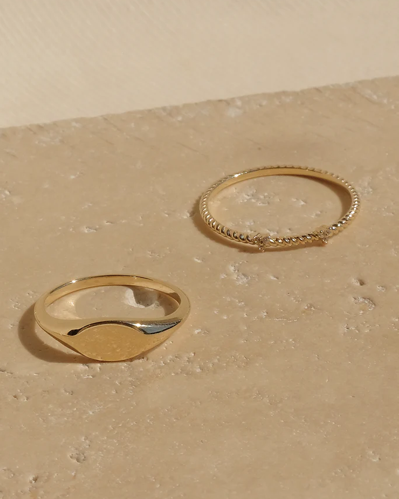 Cassia Solid Gold Stacking Ring | 9K Solid Gold Rings | S-kin Studio Jewelry | Ethical Jewelry That Lasts