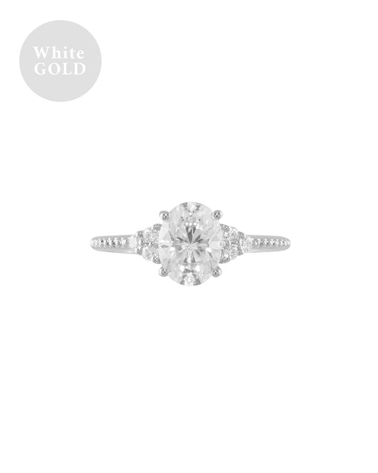 White Gold Catherine Oval Ring