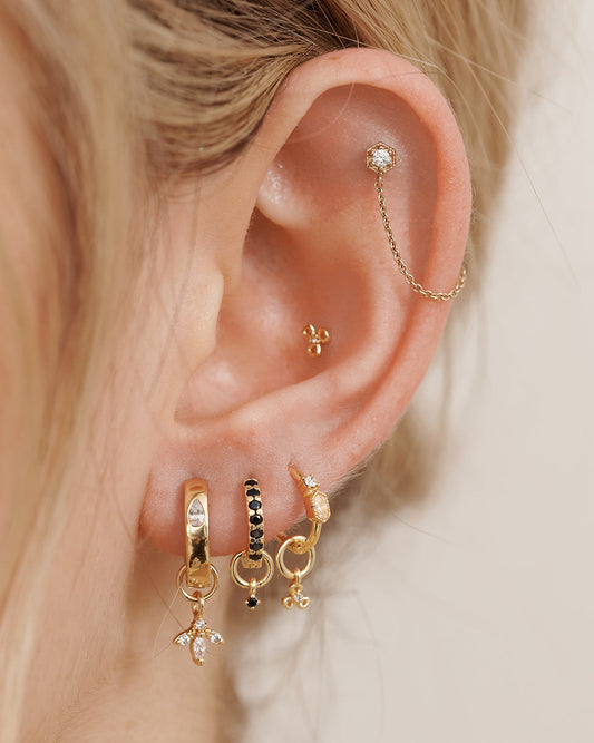 14K Solid Gold Chihiro Flower Stud
