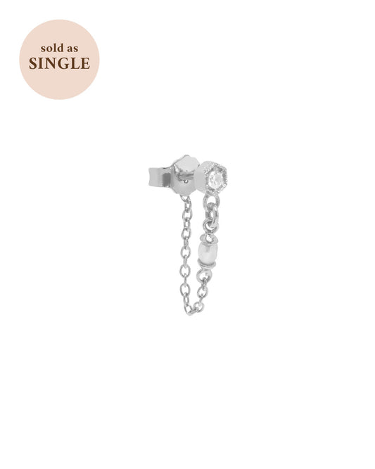 Sterling Silver Delia Pearl Drop Stud | S-kin Studio Jewelry | Ethical Piercing Earrings
