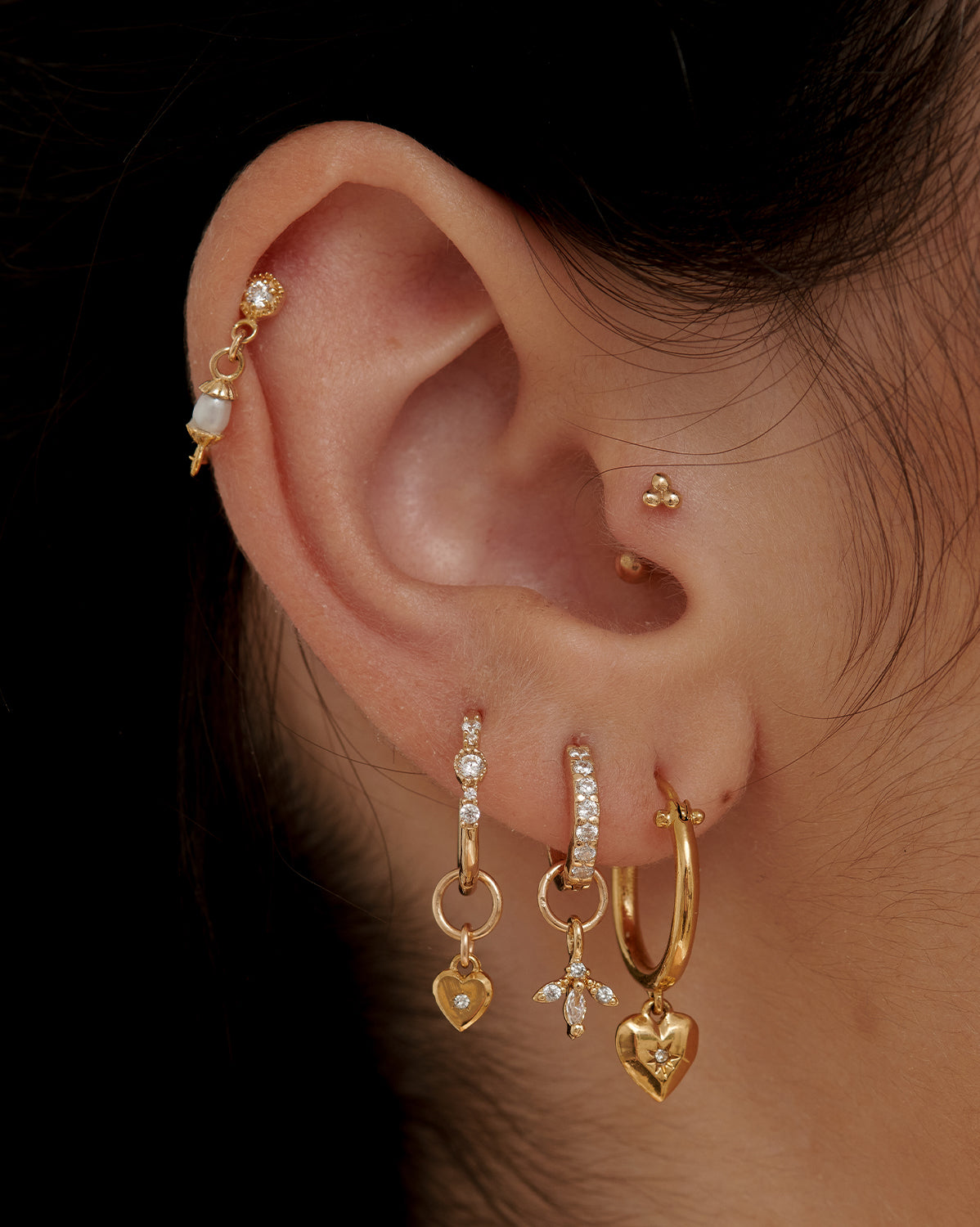 14K Solid Gold Siria Single Hoop