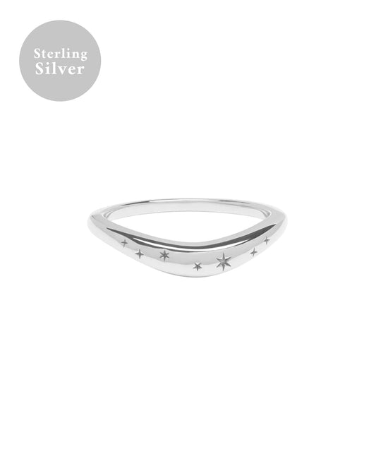 Evangeline Curved Ring - Sterling Silver