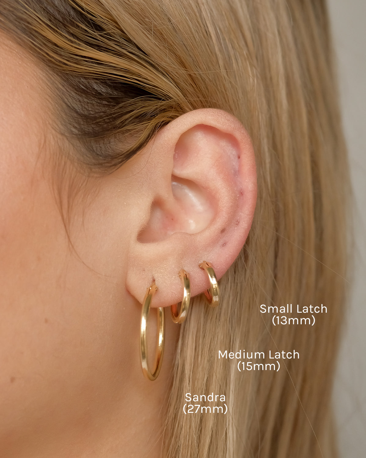 Sandra Basic Hoops - S-kin Studio Jewelry | Minimal Jewellery That Lasts.