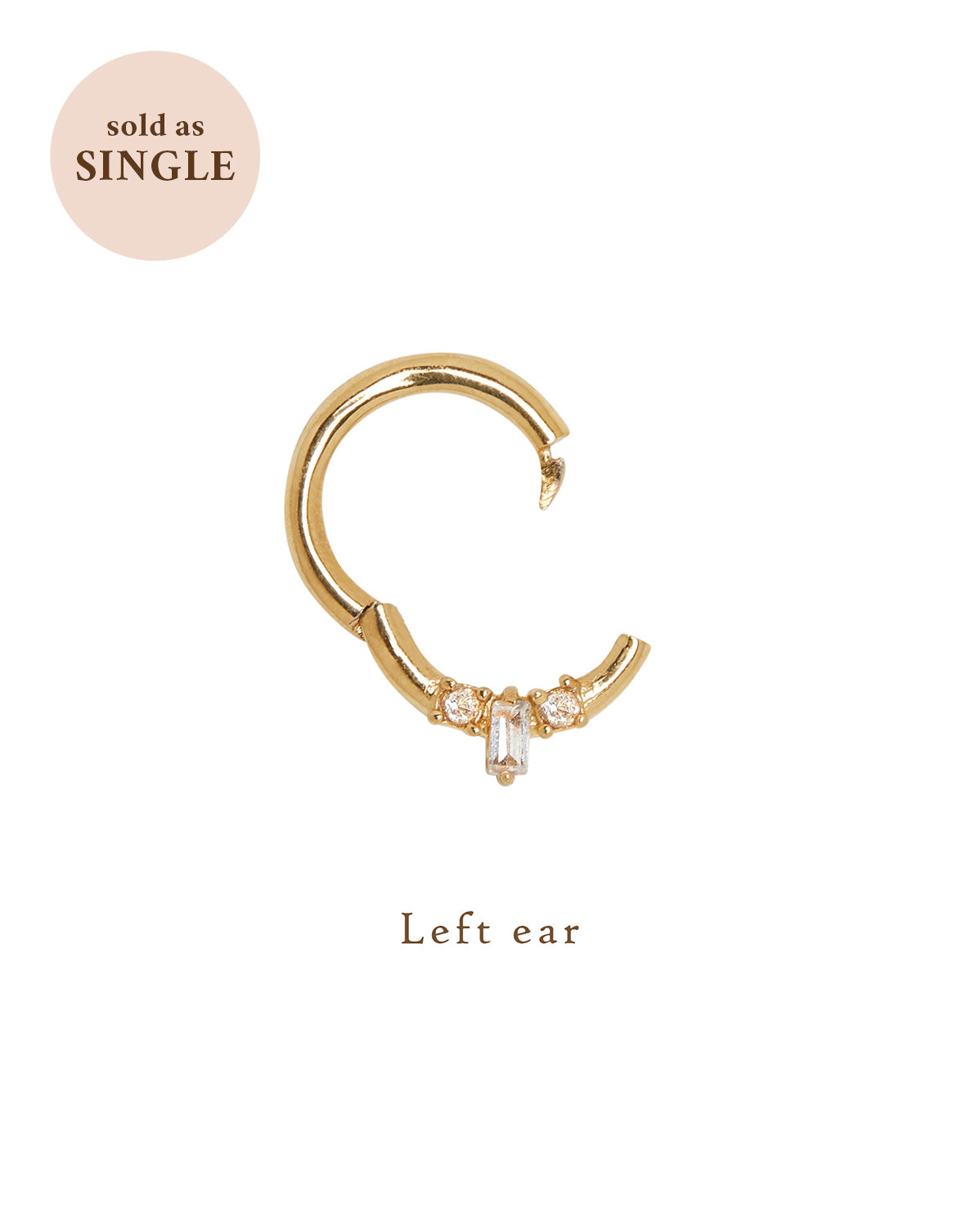 14K Solid Gold Mina Trio Gemstone Hoop | S-kin Studio Jewelry | Ethical Piercing Earrings 