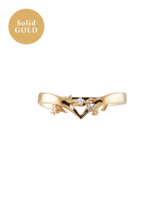 Solid Gold Lovelace Wishbone Ring