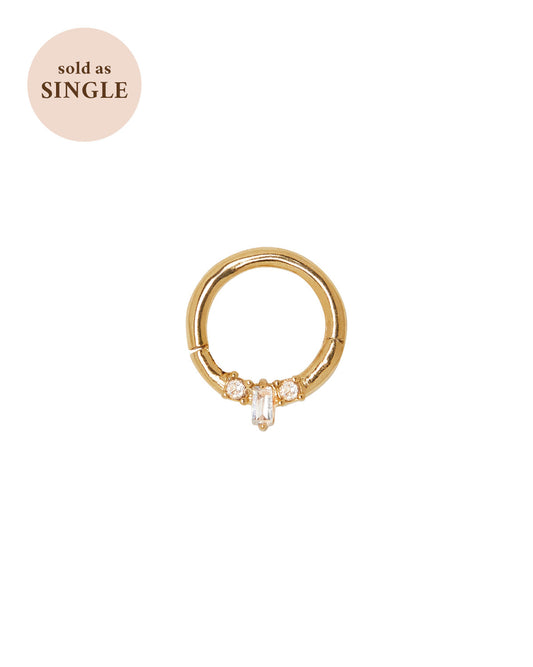 18K Gold Fill Mina Trio Gemstone Hoop | S-kin Studio Jewelry | Ethical Piercing Earrings 