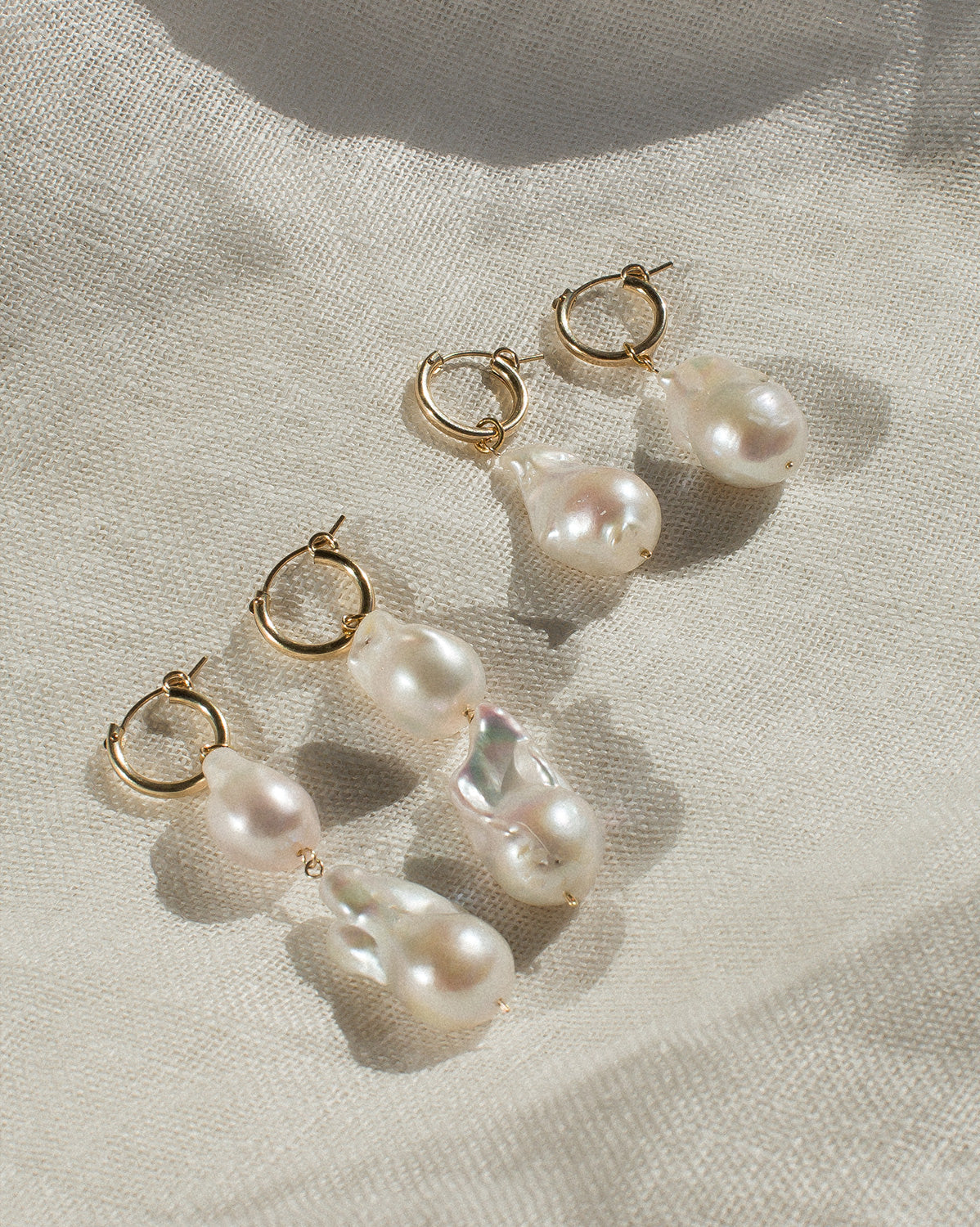 Aphrodite Baroque Pearl Earrings (Double Pearl)