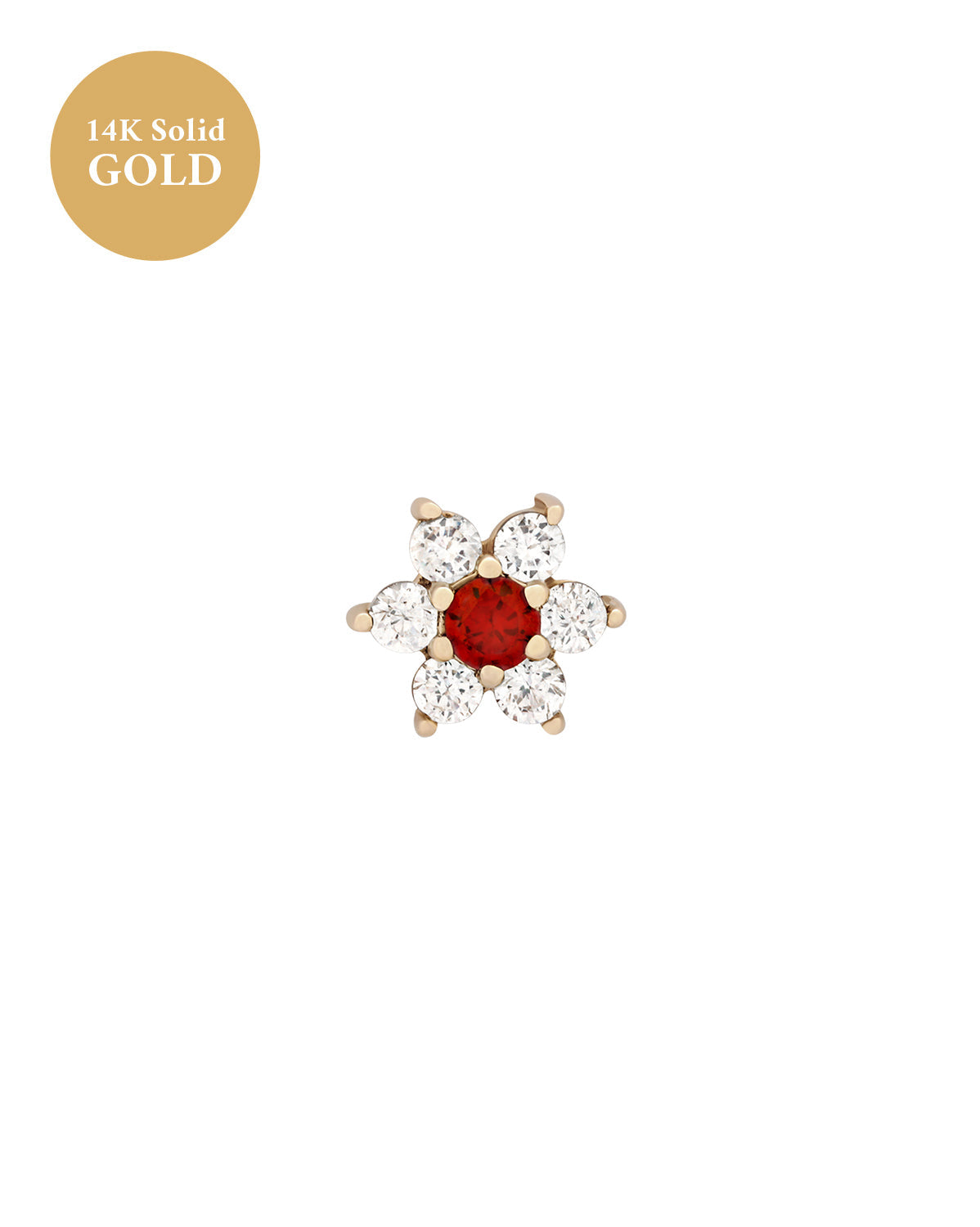 14K Solid Gold Ren Lotus Single Stud