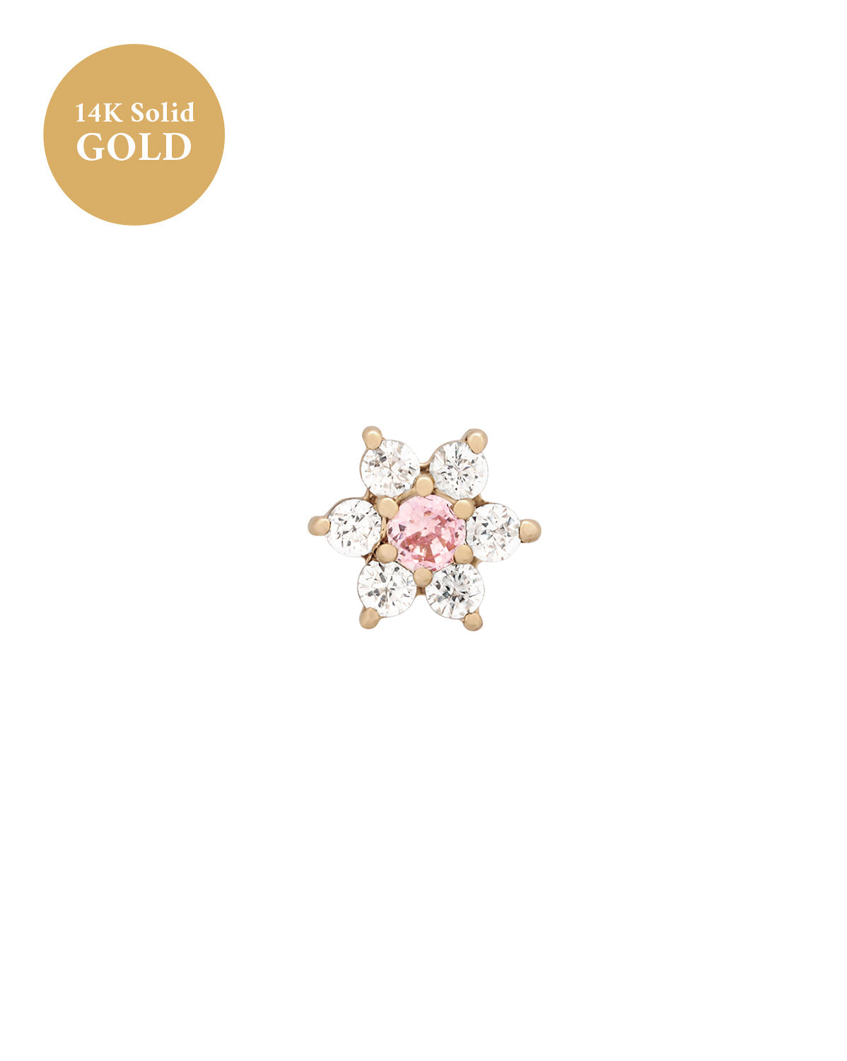 14K Solid Gold Ren Lotus Single Stud
