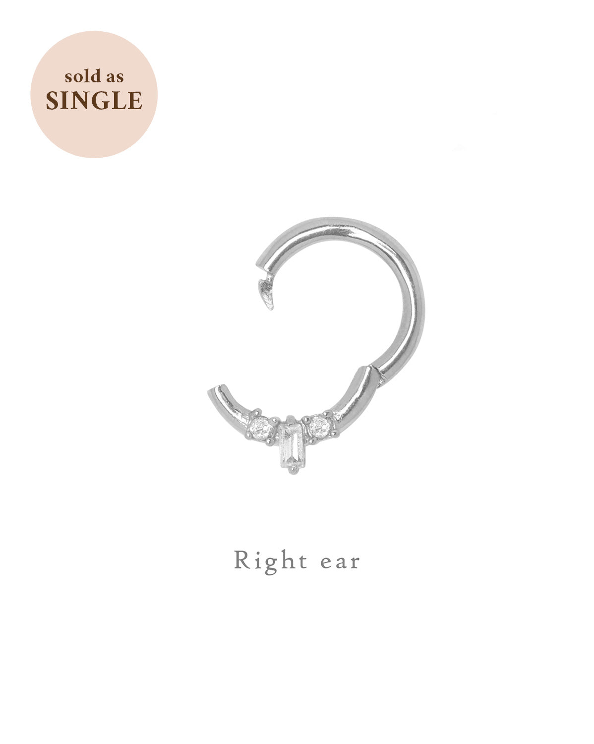 Sterling Silver Mina Trio Gemstone Hoop | S-kin Studio Jewelry | Ethical Piercing Earrings 