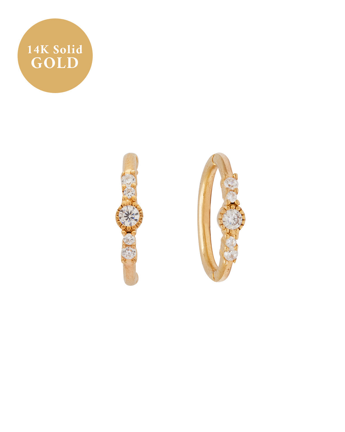 14K Solid Gold Siria Single Hoop