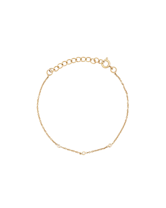 Yuri Solid Gold Trio Diamond Bracelet | 9K Solid Gold Bracelets | S-kin Studio Jewelry | Ethical Jewelry That Lasts